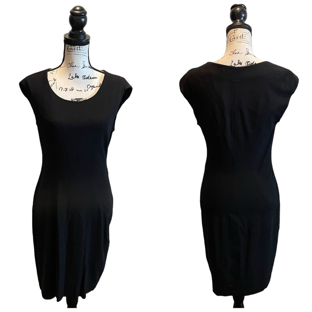 DVF Diane Von Furstenberg Manette Sheath Dress Black Size 6 Small Scoop neck - Picture 13 of 13